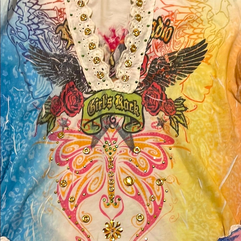Colorful Graphic Long Sleeve Top - Picture 2 of 4
